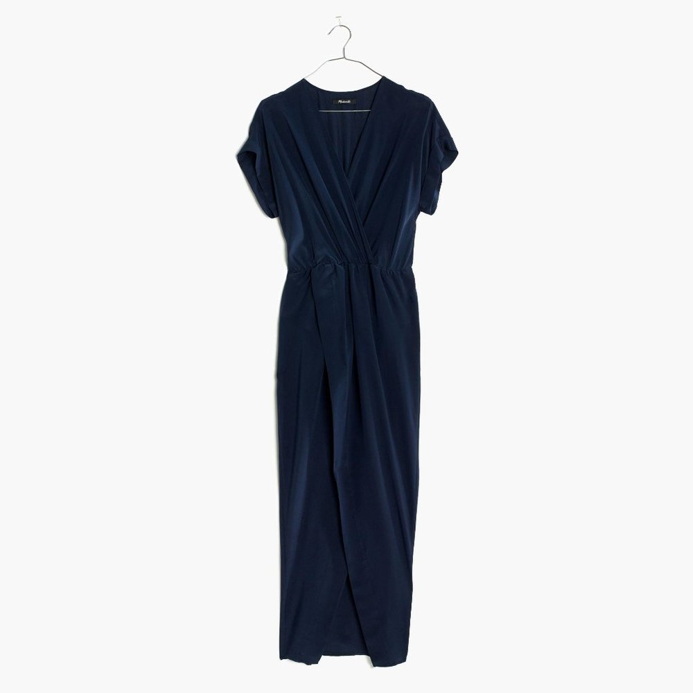 Madewell | Silk Wrap Front Casual Maxi Dress